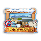 Refrigerator Magnet for Borgarnes Iceland  2254
