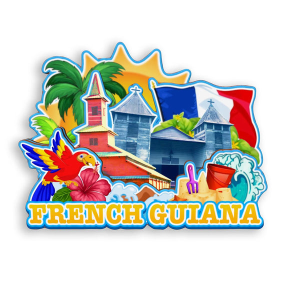 Refrigerator Magnet for French Guiana France  1348