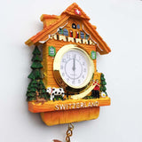 Switzerland Fridge Magnet 3D Resin With a Really Clock