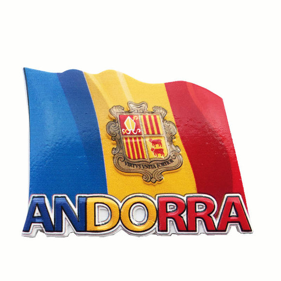 Flag Andorra Fridge Magnet 3D Resin