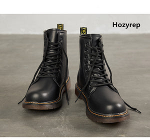 Hozyrep Plush Martin Boots Shoes Leather Rubber Tutsole