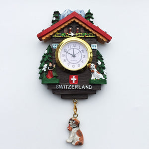 Switzerland Fridge Magnet 3D Resin Really Clock