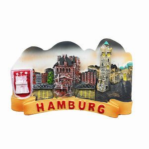 Hamburg Germany Fridge Magnet 3D Resin