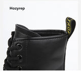 Hozyrep Plush Martin Boots Shoes Leather Rubber Tutsole