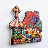 Mosaic Park Barcelona Spain Fridge Magnet 3D Resin