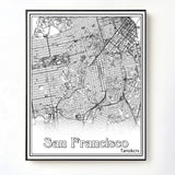 Tanokcrs San Francisco Map Print Poster Canvas | City Map Print Poster Canvas 11*14 inches