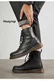 Hozyrep Plush Martin Boots Shoes Leather Rubber Tutsole