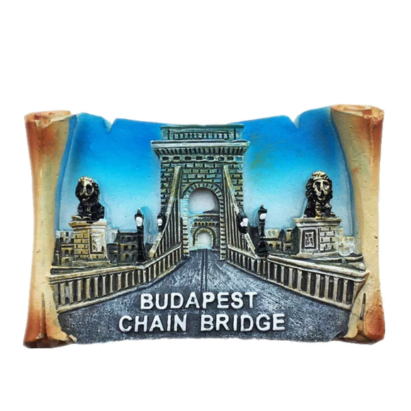 Chain Bridge Budapest Hungary Fridge Magnet 3D Resin