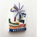 Mykonos Windmill Greece Hellas Fridge Magnet 3D Resin