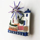 Mykonos Windmill Greece Hellas Fridge Magnet 3D Resin