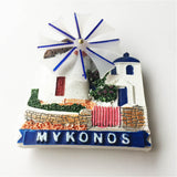 Mykonos Windmill Greece Hellas Fridge Magnet 3D Resin