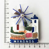 Mykonos Windmill Greece Hellas Fridge Magnet 3D Resin