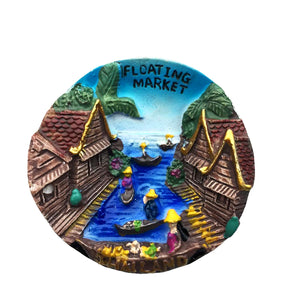 Floating Market Thailand Fridge Magnet 3D Resin