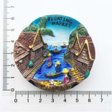 Floating Market Thailand Fridge Magnet 3D Resin