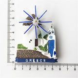 Santorini Windmill Greece Fridge Magnet 3D Resin