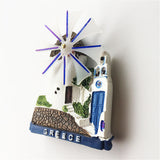 Santorini Windmill Greece Fridge Magnet 3D Resin