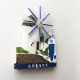 Santorini Windmill Greece Fridge Magnet 3D Resin