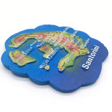 Santorini Map Greece Fridge Magnet 3D Resin