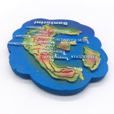 Santorini Map Greece Fridge Magnet 3D Resin