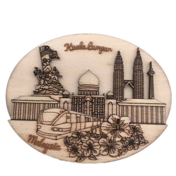 Kuala Lumpur Malaysia Fridge Magnet 3D Wooden