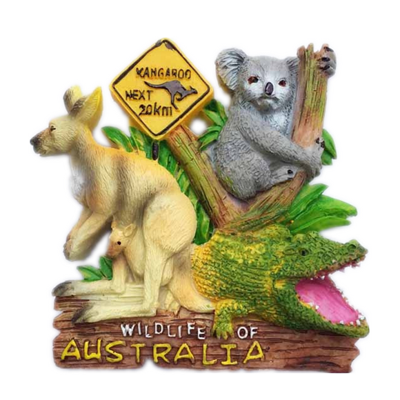 Kangaroo Koala Crocodile Australia Fridge Magnet 3D Resin