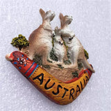 Kangaroo Family Australia Fridge Magnet 3D Resin