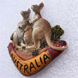 Kangaroo Family Australia Fridge Magnet 3D Resin