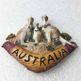 Kangaroo Family Australia Fridge Magnet 3D Resin