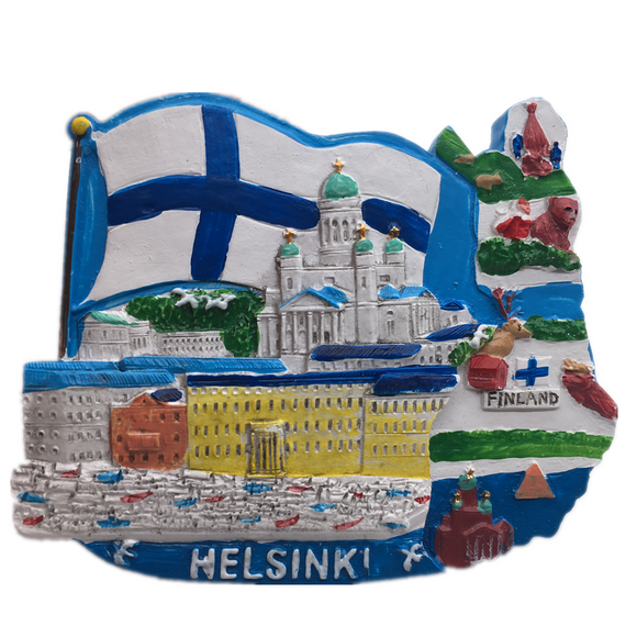 Helsinki Finland Fridge Magnet 3D Resin