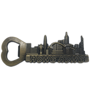 Hong Kong China Fridge Magnet Bottle Opener Metal Craft