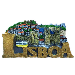 Lisbon Portugal Fridge Magnet 3D Resin