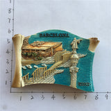 Barcelona Port Spain Fridge Magnet 3D Resin