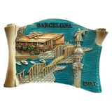 Barcelona Port Spain Fridge Magnet 3D Resin