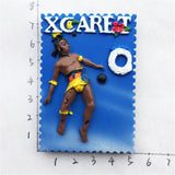 Xcaret Cancan Mexico Fridge Magnet 3D Resin