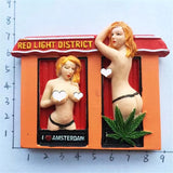 Red light District Amsterdam Holland Netherlands Fridge Magnet 3D Resin