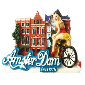 Amsterdam Bicycle Holland Netherlands Fridge Magnet 3D Resin