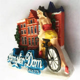 Amsterdam Bicycle Holland Netherlands Fridge Magnet 3D Resin