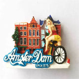 Amsterdam Bicycle Holland Netherlands Fridge Magnet 3D Resin