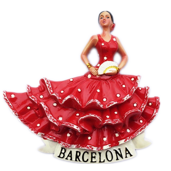 Barcelona Flamenco Dancer Spain Fridge Magnet 3D Resin