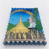 Golden Myanmar Fridge Magnet 3D Resin