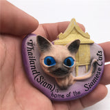 Siamese Cats Thailand Fridge Magnet 3D Resin