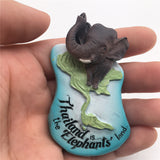 Elephants Land Thailand Fridge Magnet 3D Resin