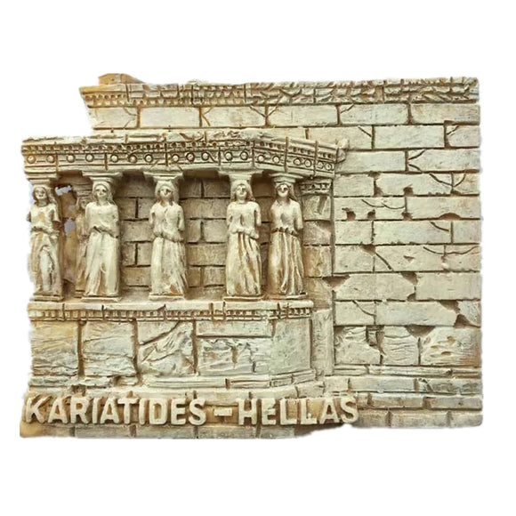 Kariatides Athens Greece Fridge Magnet 3D Resin