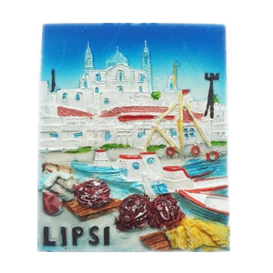 Lipsi Island Greece Fridge Magnet 3D Resin