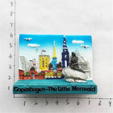 Copenhagen Denmark Fridge Magnet 3D Resin