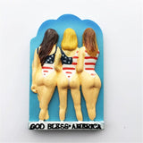 Sexy Girl USA America Fridge Magnet 3D Resin