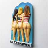 Sexy Girl USA America Fridge Magnet 3D Resin