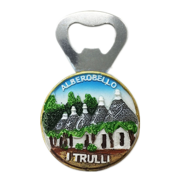 Alberobello Trulli Italy Fridge Magnet Bottle Opener 3D Resin