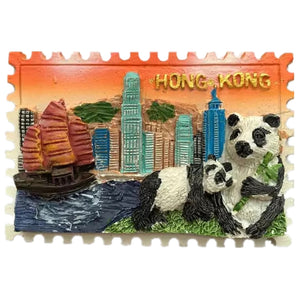 Panda Hong Kong China Fridge Magnet 3D Resin