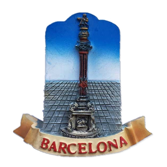 Columbus Monument Barcelona Spain Fridge Magnet 3D Resin